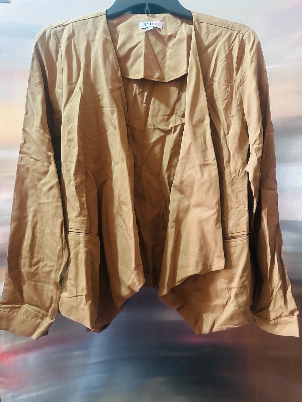 JustFab✨🤎💛⭐️Tan Draped Open-Front Jacket